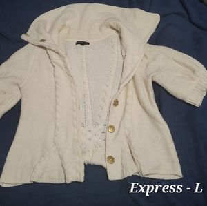 Cable knit sweater jacket